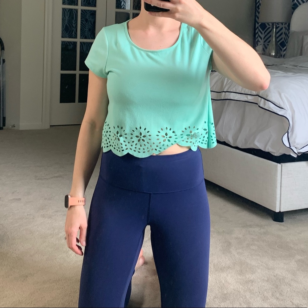 Teal blue crop top size Small S
